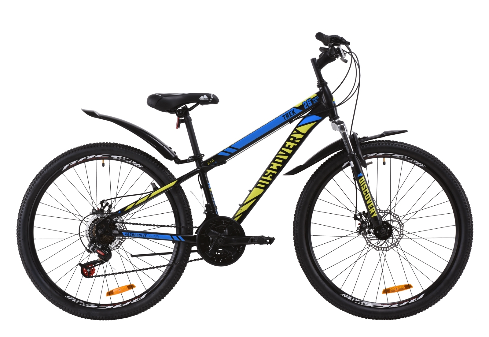 

Велосипед подростковый горный Discovery TREK AM DD с крылом Pl 2020 - ST 26", рама - 13", Черно-зеленый с синим (OPS-DIS-26-269)