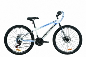 Велосипед подростковый городской Discovery ATTACK DD 2020 - ST 26", рама - 13", Бело-черный с синим (OPS-DIS-26-297)
