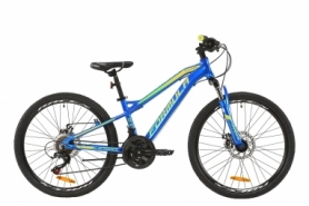 Велосипед подростковый горный Formula BLACKWOOD 1.0 AM DD 2020 - AL 24", Сине-желто-салатовый (OPS-FR-24-175)