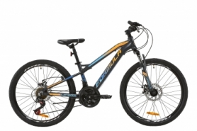 Велосипед подростковый горный Formula BLACKWOOD 2.0 AM DD 2020 - AL 24", Серый с голубым и оранжевым (OPS-FR-24-177)