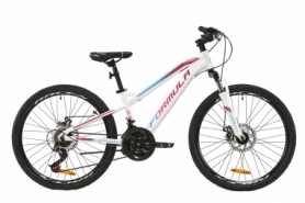 Велосипед подростковый горный Formula BLACKWOOD 2.0 AM DD 2020 - AL 24", Бело-фиолетовый с голубым (OPS-FR-24-179)