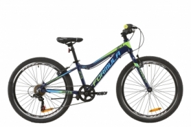 Велосипед подростковый горный Formula ACID 1.0 Vbr 2020 - AL 24", Индиго с салатовым и голубым (OPS-FR-24-181)