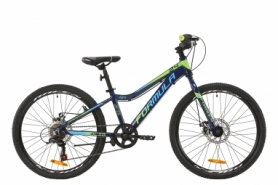 Велосипед подростковый горный Formula ACID 1.0 DD 2020 - AL 24", Индиго с салатовым и голубым (OPS-FR-24-186)