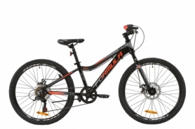 Велосипед подростковый горный Formula ACID 1.0 DD 2020 - AL 24", Черно-красный с серым (OPS-FR-24-188)
