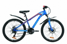 Велосипед подростковый горный Formula DAKAR 2020 - 24", рама - 13", Сине-оранжевый (OPS-FR-24-202)