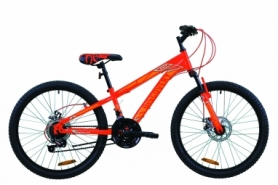 Велосипед подростковый горный Discovery RIDER DD 2020 - 24", Красно-оранжевый с синим (OPS-DIS-24-207)