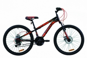 Велосипед подростковый горный Discovery RIDER DD 2020 - 24", Черно-красный (OPS-DIS-24-201)