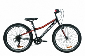 Велосипед подростковый горный Formula FOREST 2020 - 24", рама - 12,5", Черно-красный (OPS-FR-24-214)
