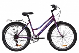Велосипед городской женский Discovery PRESTIGE WOMAN Vbr с задним багажником St, с крылом St 2020 - ST 26", рама - 17", Фиолетовый (OPS-DIS-26-245)