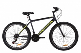 Велосипед подростковый городской Discovery ATTACK Vbr 2020 - ST 26", рама - 18", Красно-черный с салатовым (OPS-DIS-26-299)