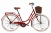 Велосипед міської Dorozhnik RETRO з заднім багажником St, з крилом St, з кошиком Pl 2020 року - ST 28 ", Рубіновий (OPS-D-28-182)