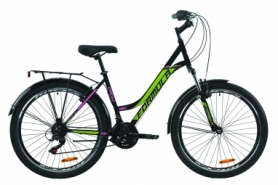 Велосипед горный женский Formula OMEGA 2020 - 26", Черно-зеленый с малиновым (OPS-FR-26-421)