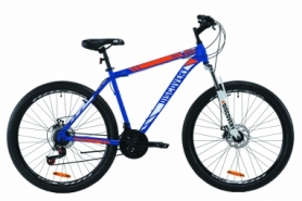 Велосипед горный Discovery TREK AM DD 2020 - ST 27.5", Сине-оранжевый (OPS-DIS-27.5-012)