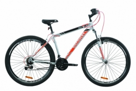 Велосипед горный Discovery TREK AM Vbr 2020 - ST 29", Серый с красным (OPS-DIS-29-049)