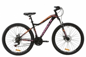 Велосипед горный женский Formula MYSTIQUE 1.0 AM DD 2020 - AL 27.5", Черно-оранжевый с сиреневым (OPS-FR-27.5-036)