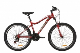 Велосипед горный женский Formula MYSTIQUE 2.0 AM Vbr 2020 - AL 26", Рубиновый с зеленым и белым (OPS-FR-26-367)