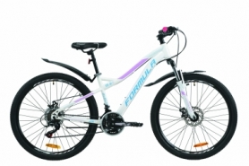 Велосипед горный женский Formula ELECTRA DD13 2020 - 26", Бело-голубой с сиреневым (OPS-FR-26-396)