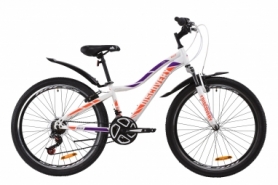 Велосипед горный женский Discovery KELLY AM Vbr с крылом Pl 2020 - ST 26", рама - 13,5", Бело-фиолетовый с оранжевым женский (OPS-DIS-26-247)