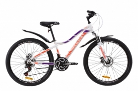 Велосипед гірський жіночий Discovery KELLY AM DD з крилом Pl 2020 року - ST 26 ", рама - 13,5", Біло-фіолетовий з оранжевим жіночий (OPS-DIS-26-251)
