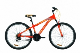 Велосипед горный Discovery RIDER 2020 - 26", Красно-оранжевый с синим (OPS-DIS-26-314)