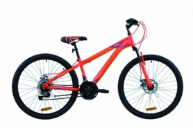 Велосипед горный Discovery RIDER DD 2020 - 26", рама - 13", Красно-оранжевый с синим (OPS-DIS-26-328)