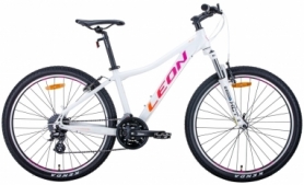 Велосипед горный женский Leon HT-LADY 2020 - 26", рама - 17,5", Бело-малиновый с оранжевым (OPS-LN-26-053)