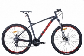 Велосипед горный Leon TN-90 2020 - 29", Графитовый с красным (OPS-LN-29-065)