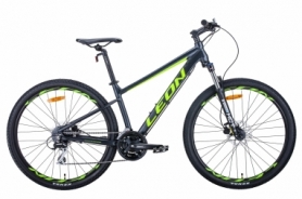 Велосипед горный Leon XC-80 2020 - 27.5", Антрацитово-желтый с черным (OPS-LN-27.5-071)