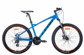 Велосипед горный Leon HT-90 2020 - 26", рама - 19", Синий с оранжевым (OPS-LN-26-055)
