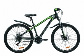 Велосипед горный Formula DAKAR DD 2020 - 26", Черно-серый с зеленым (OPS-FR-26-383)