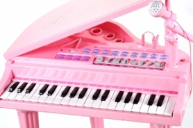 Детское пианино синтезатор Baoli "Маленький музикант" с микрофоном и стульчиком 37 клавиш (розовый) - Фото №2