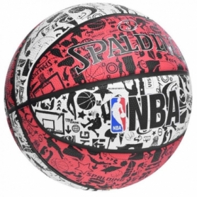 Мяч баскетбольный Spalding NBA Graffiti Outdoor (83574Z) - красный, №7 - Фото №3