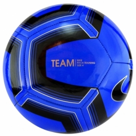 Мяч футбольный Nike Pitch Training (SC3893-410) - синий, №5 - Фото №3