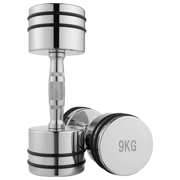 

Гантель для фитнеса хромированная Iron Master, 9 кг (80034D-9), Серый