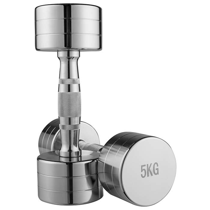 

Гантель для фитнеса хромированная Iron Master, 5 кг (80034B-5), Серый