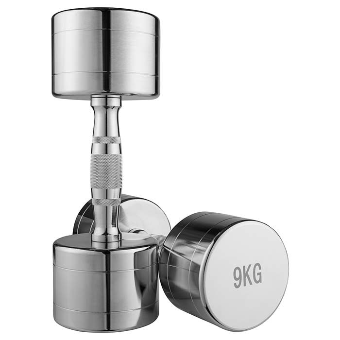

Гантель для фитнеса хромированная Iron Master, 9 кг (80034B-9), Серый