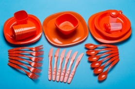 Набор посуды туристический Green Camp оранжевый, 54 предмета (GC-139/54R) - Фото №4