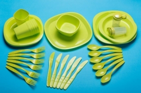 Распродажа*! Набор посуды туристический Green Camp салатовый, 54 предмета (GC-139/54G) - Фото №4