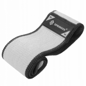 Гумка для фітнесу та спорту тканинна Springos Hip Band Medium (FA0114) - сіра, M
