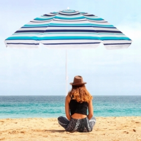 Зонт пляжный с регулируемой высотой Springos (BU0006) - голубой, 160 см - Фото №2