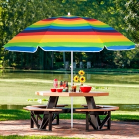 Зонт пляжный с регулируемой высотой и наклоном Springos (BU0009) - цветной, 180 см - Фото №9