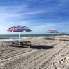 Зонт пляжный с регулируемой высотой и наклоном Springos (BU0012) - сине-белый, 180 см - Фото №4