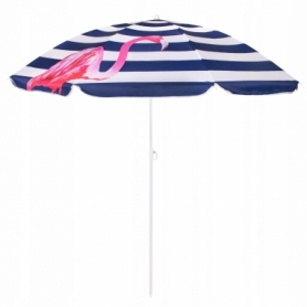 Зонт пляжный с регулируемой высотой и наклоном Springos (BU0012) - сине-белый, 180 см - Фото №6