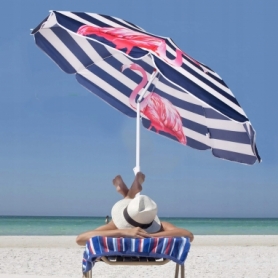 Зонт пляжный с регулируемой высотой и наклоном Springos (BU0012) - сине-белый, 180 см - Фото №10