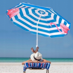 Зонт пляжный с регулируемой высотой и наклоном Springos (BU0013) - голубой, 180 см - Фото №5
