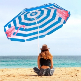 Зонт пляжный с регулируемой высотой и наклоном Springos (BU0013) - голубой, 180 см - Фото №9