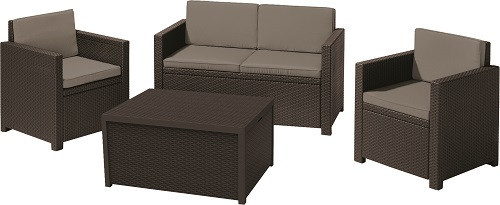 

Комплект садовой мебели Monaco set Allibert (8711245128207), коричневый