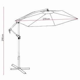 Зонт садовый угловой с наклоном Springos (GU0008), 270см - Фото №9