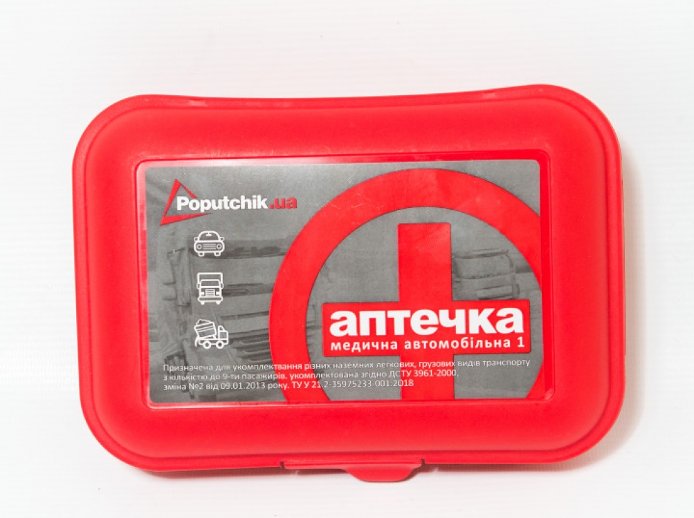 

Аптечка автомобильная в пластиковом футляре CDRep (FO-103851), Красный