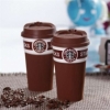 Чашка керамічна гуртка Starbucks Brown CDRep (FO-104574) - коричнева, 0,35 л